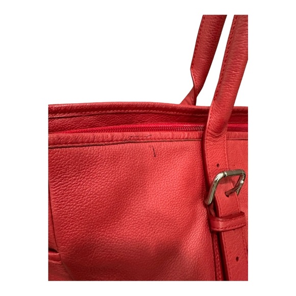 Levenger red leather large tote briefcase case - Picture 6 of 11